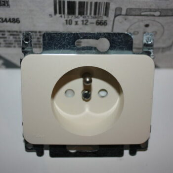 Niko PR20 creme inbouw stopcontact tweepolig + aardpen met veiligheid 12-666