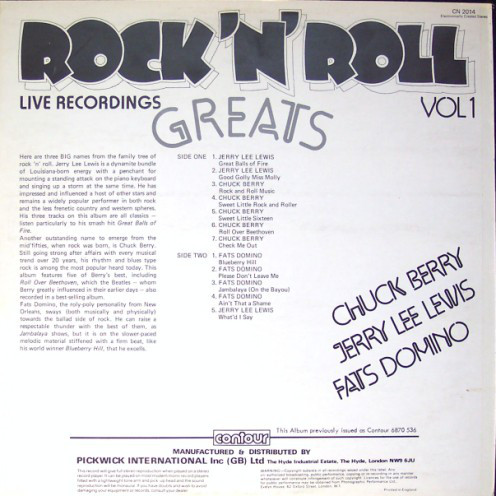 Various – Rock 'N' Roll Greats Vol 1 - Afbeelding 2