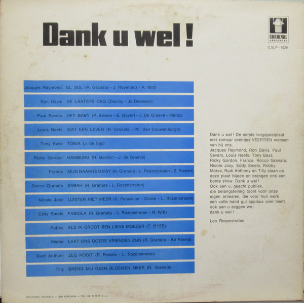 Various – Dank U Wel! - Afbeelding 2