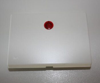Niko da Vinci Titanium White schijfje + toets voor drukknop / schakelaar met rood venstertje-0