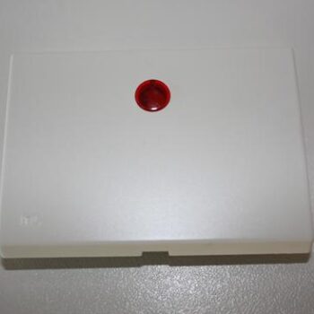 Niko da Vinci Titanium White schijfje + toets voor drukknop / schakelaar met rood venstertje-0