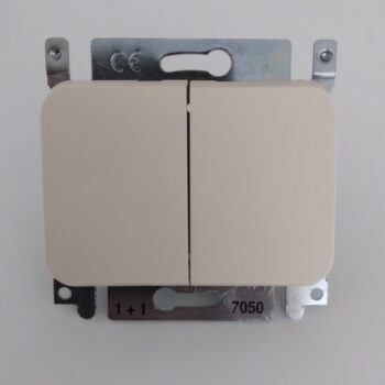 Niko PR20 creme inbouw drukknop 2x Normaal Open 12-650