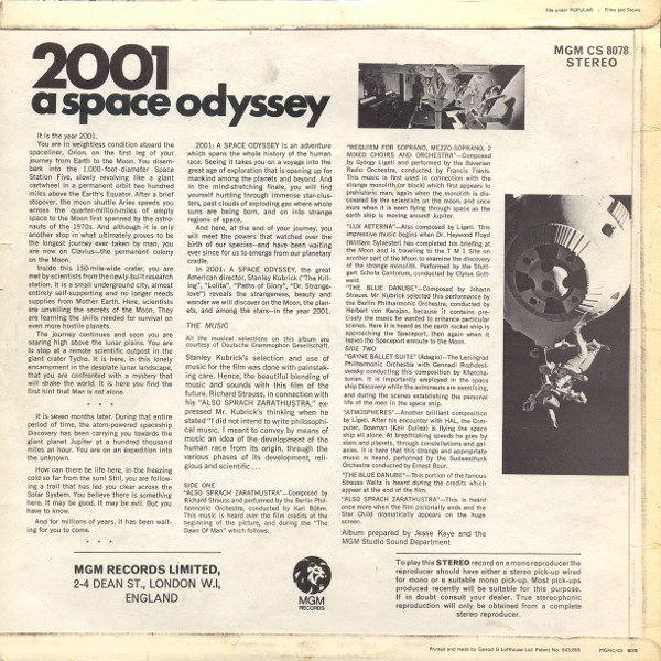 Various – 2001: A Space Odyssey (Music From The Motion Picture Sound Track) - Afbeelding 2