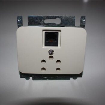 Niko PR20 creme inbouw 5polige telefooncontactdoos + RJ11-0
