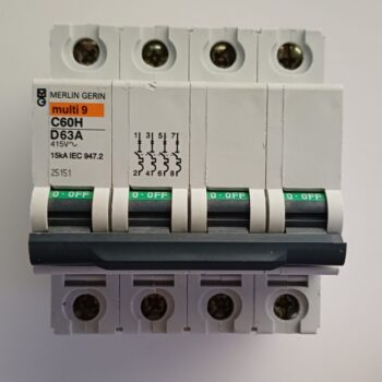 Merlin Gerin automaat/zekering 4P 400V 63A curve D 25151 gebruikt