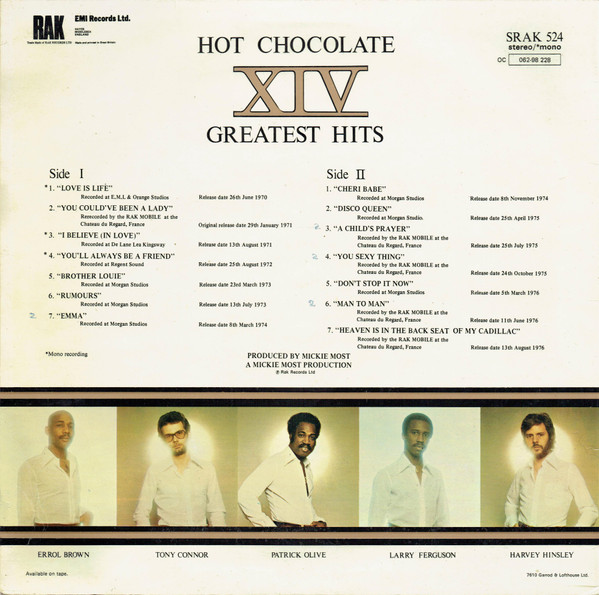 Hot Chocolate – XIV Greatest Hits - Afbeelding 2