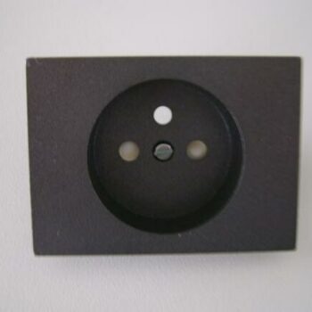 Niko da Vinci Graphite centraal plaatje stopcontact tweepolig met aarding 28.5mm diep-0