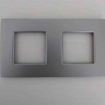 Niko Intense Satin Chrome afdekplaat tweevoudig horizontaal 126-76800