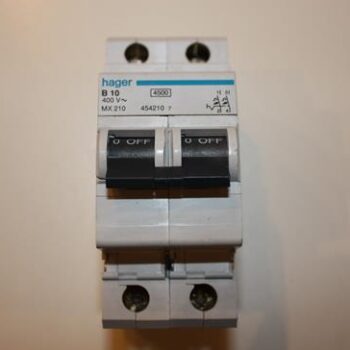 Hager zekering 2P B 10A 400V-0