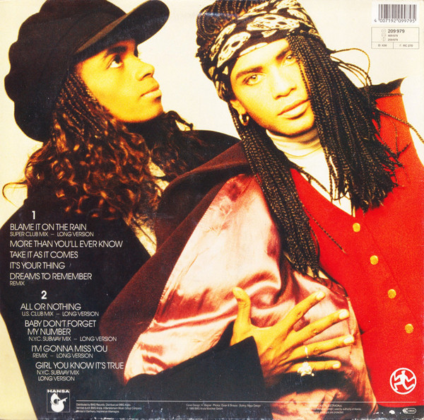 Milli Vanilli – All Or Nothing - The U.S. Remix Album - Afbeelding 2