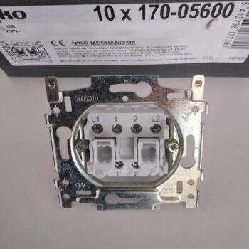 Niko sokkel schakelaar wissel + drukknop NO/NG 10A/250V 170-05600