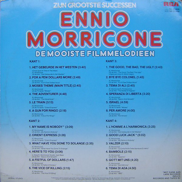 Ennio Morricone – Zijn Grootste Successen 2xLP - Afbeelding 2