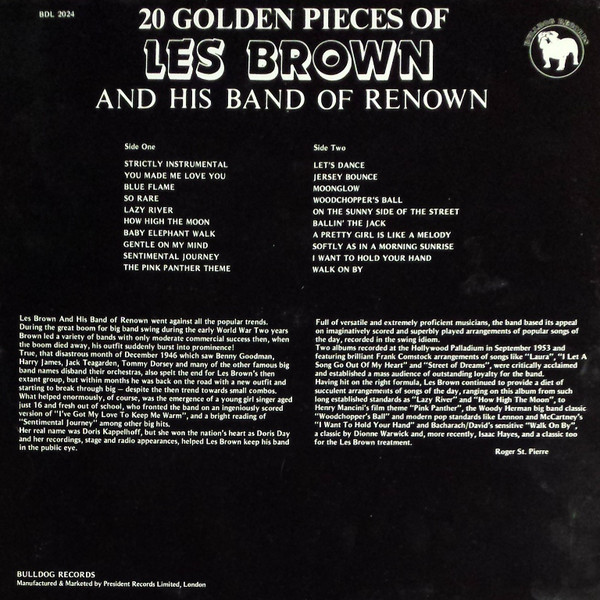 Les Brown And His Band Of Renown – 20 Golden Pieces Of Les Brown - Afbeelding 2