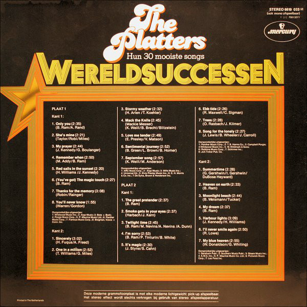 Platters, The – Wereldsuccessen - Hun 30 Mooiste Songs 2xLP - Afbeelding 2