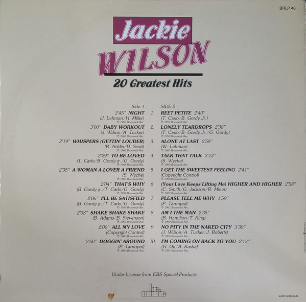 Jackie Wilson – 20 Greatest Hits - Afbeelding 2