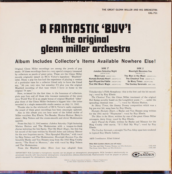 Glenn Miller And His Orchestra – The Great Glenn Miller And His Orchestra - Afbeelding 2