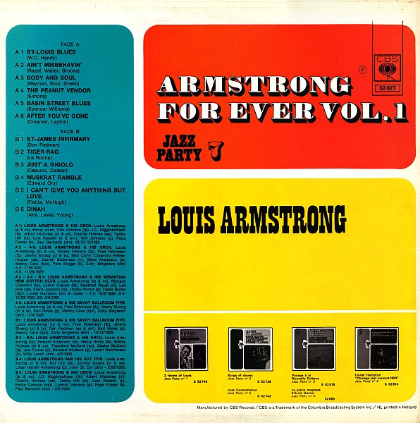 Louis Armstrong – Armstrong For Ever, Vol. 1 - Afbeelding 2