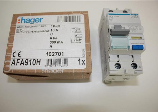 Hager Differentieel 1P + N 10A 300mA 6kA-0