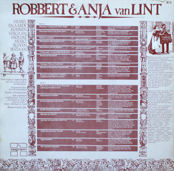 Robbert & Anja Van Lint – Hemel En Aarde Kunnen Vergaan, Vrolijke Musici Blijven Bestaan - Afbeelding 2