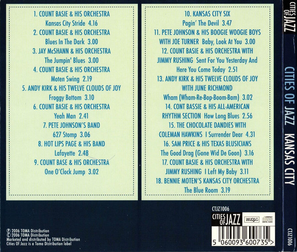 Various – Cities Of Jazz Kansas City (The Original Sounds Of Kansas City) NIEUW - Afbeelding 2