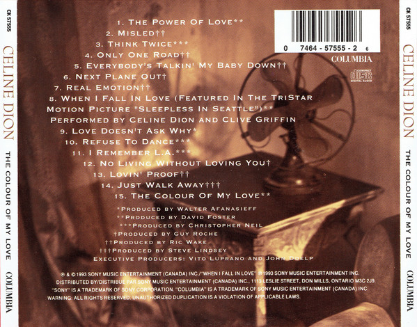 Celine Dion – The Colour Of My Love - Afbeelding 2