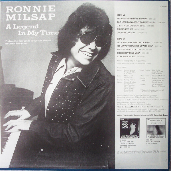 Ronnie Milsap – A Legend In My Time - Afbeelding 2