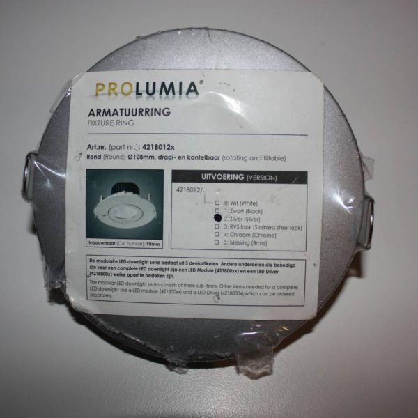 Prolumia Armatuurring Zilver 18mm rond draai-en kantelbaar-0