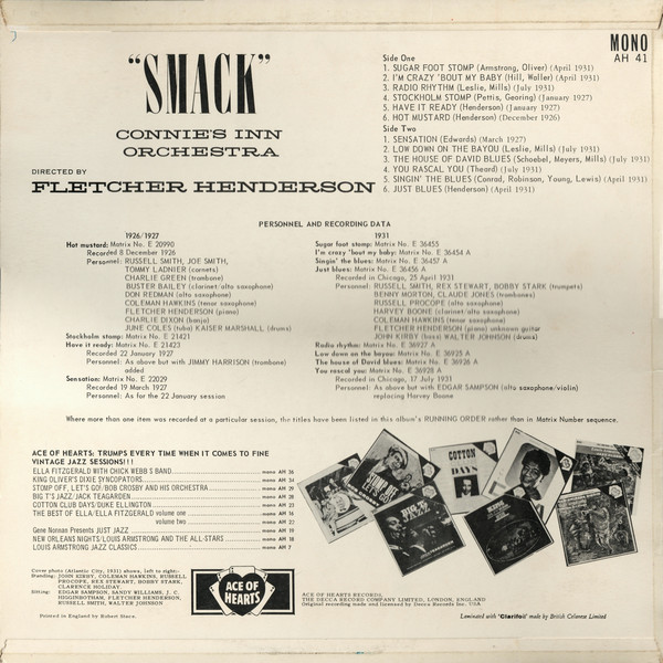 Connie's Inn Orchestra directed by Fletcher Henderson – "Smack" - Afbeelding 2