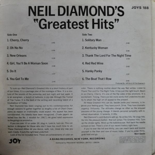 Neil Diamond – Neil Diamond's Greatest Hits - Afbeelding 2