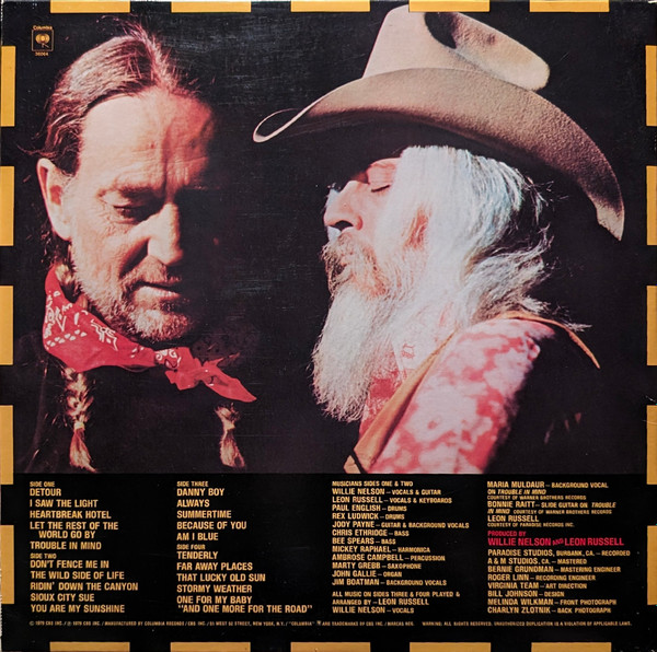 Willie Nelson And Leon Russell – One For The Road 2xLP - Afbeelding 3