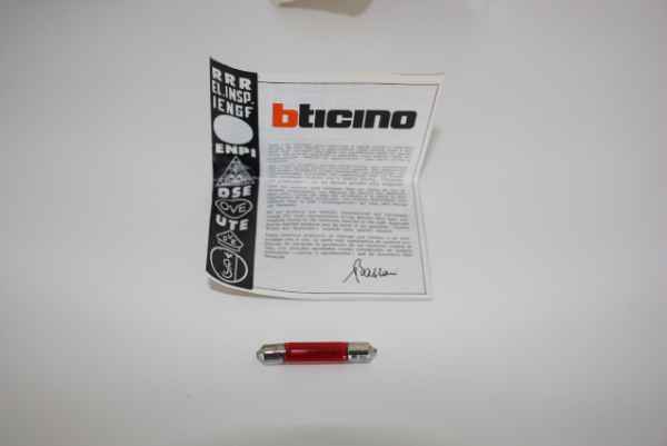 Bticino Magic S6 gloeilamp Spanning 12 V - 3 W - 38 mm - rood-0