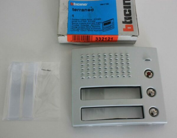 Bticino Terraneo frontplaat micro/luidspreker - met 2 oproepknoppen - aluminium-0