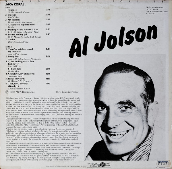 Al Jolson – Stars Of The Forties - Afbeelding 2