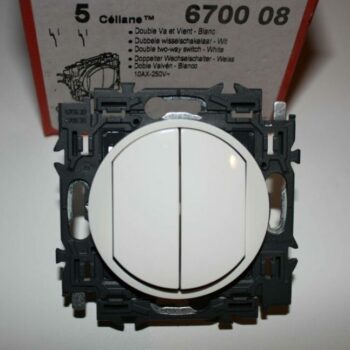 Legrand Céliane wit dubbele wisselschakelaar 10A 250V 670008-0