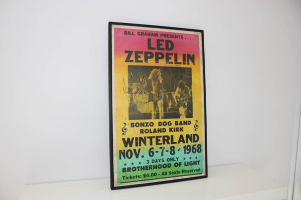 Concertaffiche Led Zeppelin Winterland 1968 met handtekeningen Robert Plant & Jimmy Page-25803