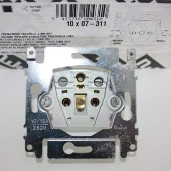 Niko sokkel inbouw stopcontactdoos tweepolig 21mm diep 07-311