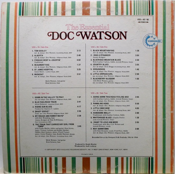 Doc Watson – The Essential Doc Watson 2xLP - Afbeelding 2