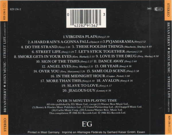 Bryan Ferry / Roxy Music – Street Life (20 Great Hits) - Afbeelding 2