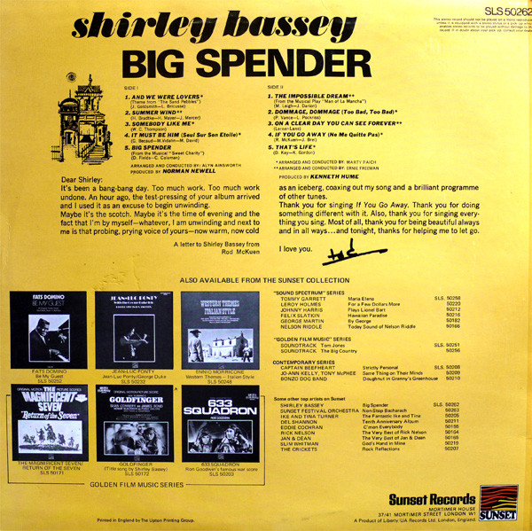 Shirley Bassey – Big Spender - Afbeelding 2