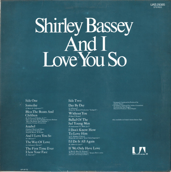 Shirley Bassey – And I Love You So - Afbeelding 2