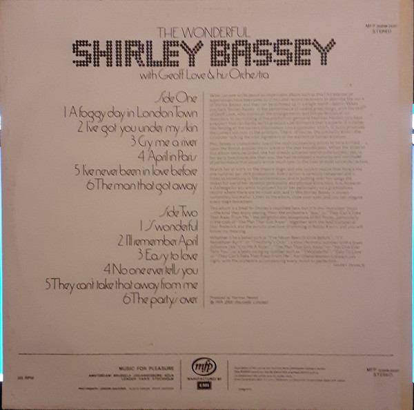 Shirley Bassey – The Wonderful Shirley Bassey - Afbeelding 2