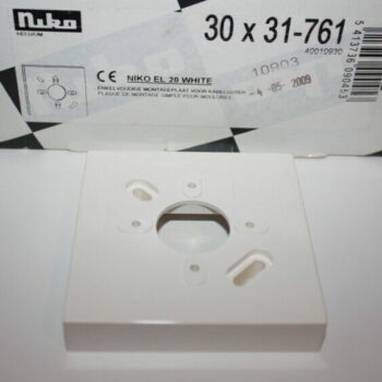 Niko EL20 wit montageplaat enkelvoudig dikte 12mm 31-761
