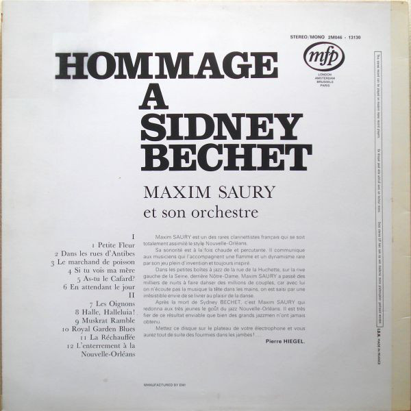 Maxim Saury – Hommage A Sidney Bechet - Afbeelding 2