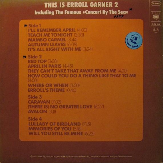 Erroll Garner – This Is Erroll Garner 2, Including The Famous "Concert By The Sea" 2xLP - Afbeelding 2