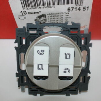 Legrand Céliane titanium 2x RJ45 Cat6 UTP 671451
