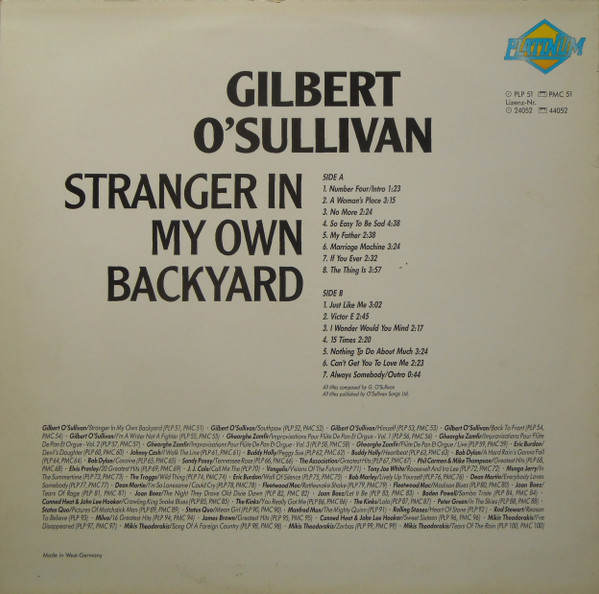 Gilbert O'Sullivan – A Stranger In My Own Backyard - Afbeelding 2