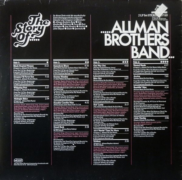 Allman Brothers Band, The – The Story Of 2xLP - Afbeelding 2