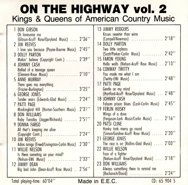Various – On The Highway Vol. 2 - Kings & Queens Of American Country Music 2xLP - Afbeelding 2