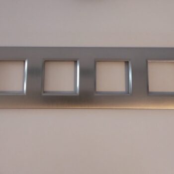 Bticino Living Light Geborsteld Staal afdekplaat 4x2 modules centerafstand 71mm LNA4802M4ACS