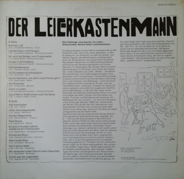 Georg Kuwest – Der Leierkastenmann - Afbeelding 2